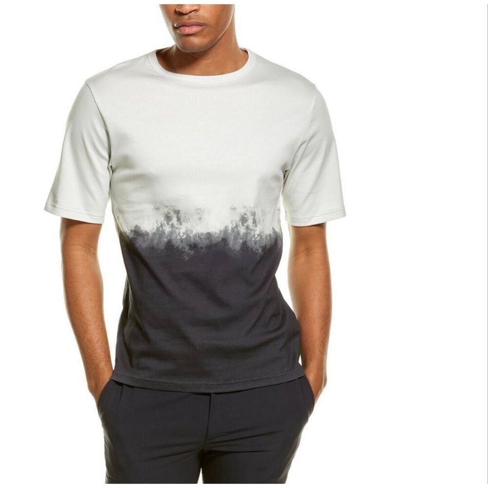 NWOT Theory Casey Dip Dye Gray Colorblock T-Shirt Men’s Size XXL